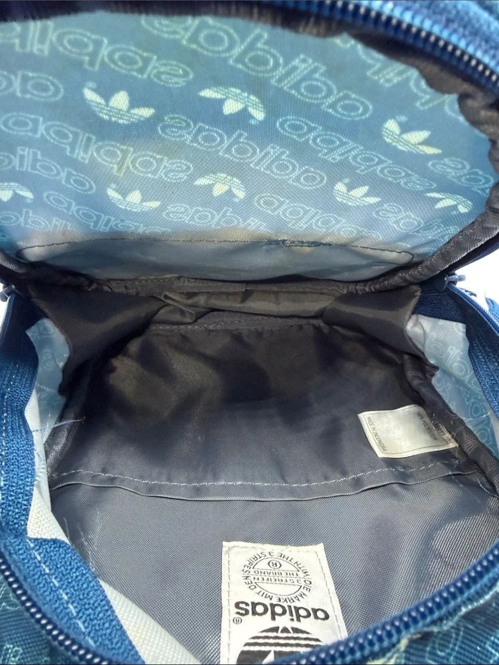 adidas Teal Blue Kids Mini Backpack with Trefoil Print